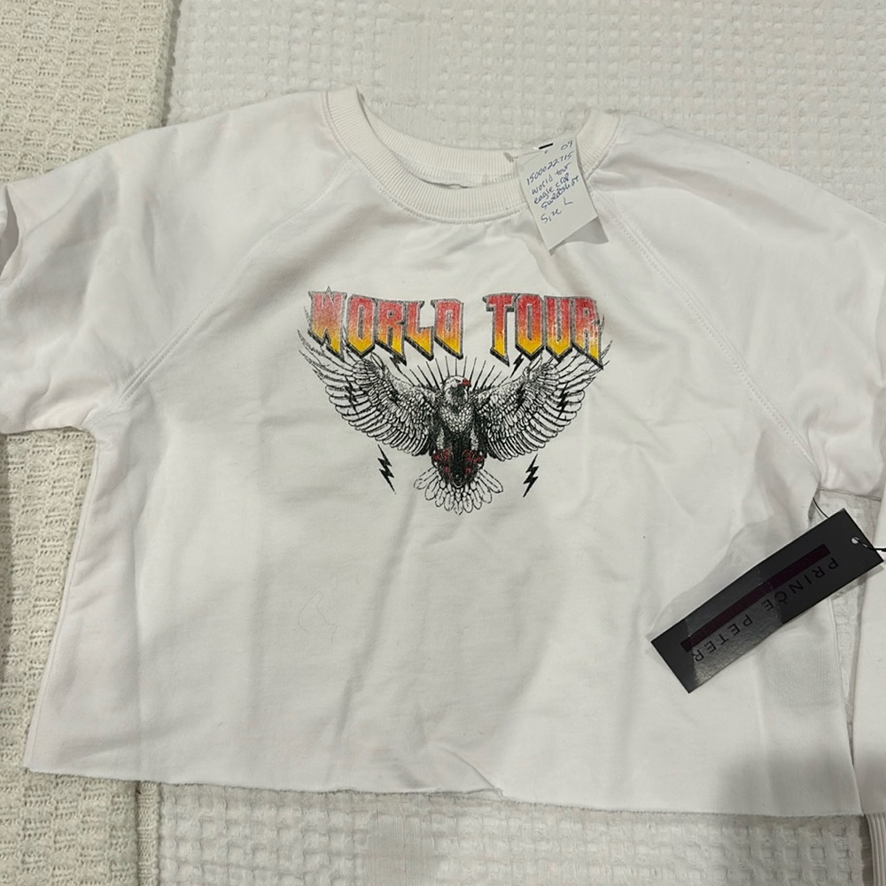 Prince Peter NEVER worn (still has tags) Kids Large crop crewneck sweatshirt